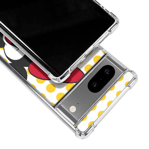 Disney Minnie Mouse Profile Yellow Dots Google Pixel 7a Clear Case